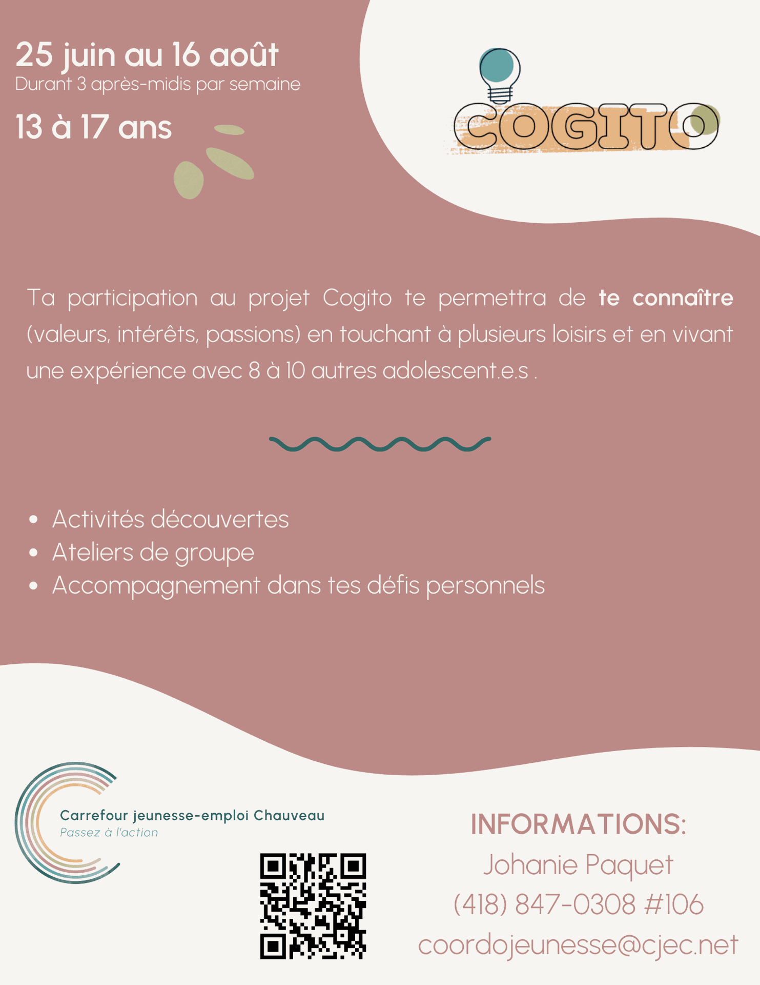 Activités du Carrefour jeunesse-emploi Chauveau à Loretteville